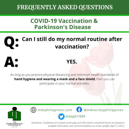 Normal routine after vaccination?