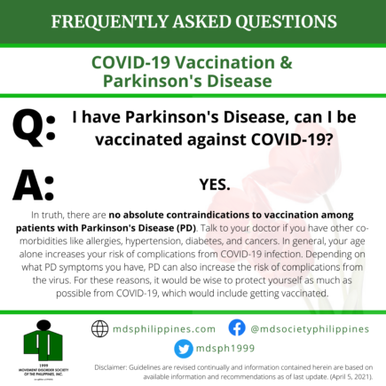 Parkinson's disease vaccination against COVID-19